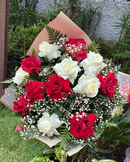 Flores Rosas Vermelhas E Brancas Buquê De Rosas Vermelhas, Flores E